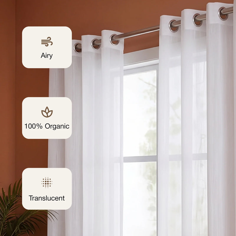 Fort Absolute - White Sheer Curtain-2
