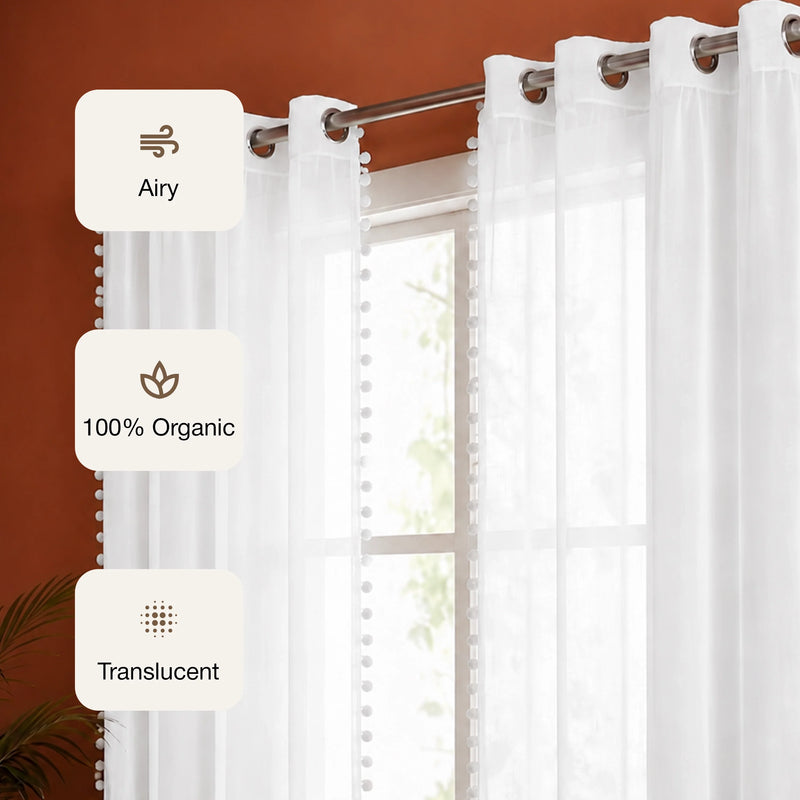 Fort Handpicked Breeze - White Sheer Curtain-3