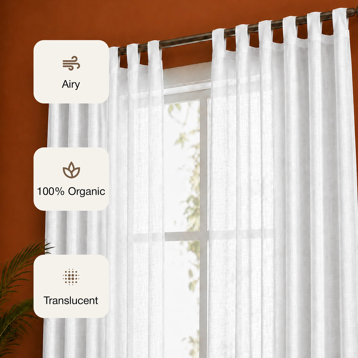 Fort Absolute - White Loop Sheer Curtain-3