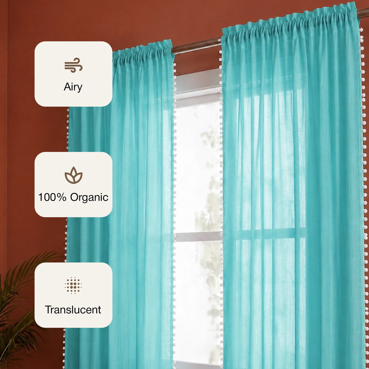 Fort Handpicked Breeze - Celeste Rod Pocket Sheer Curtain-3