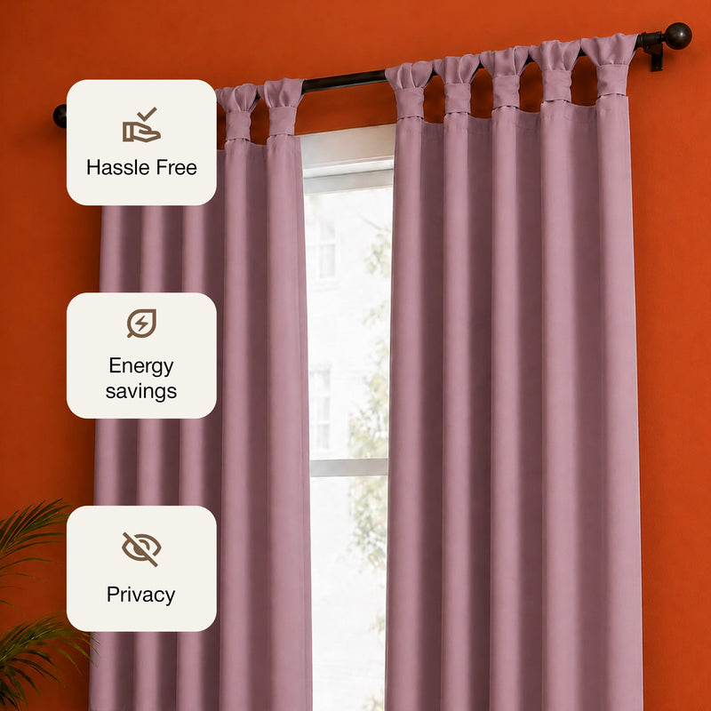 Fort Essential - Twist Tap Top Blackout Curtain (Lavender)-3