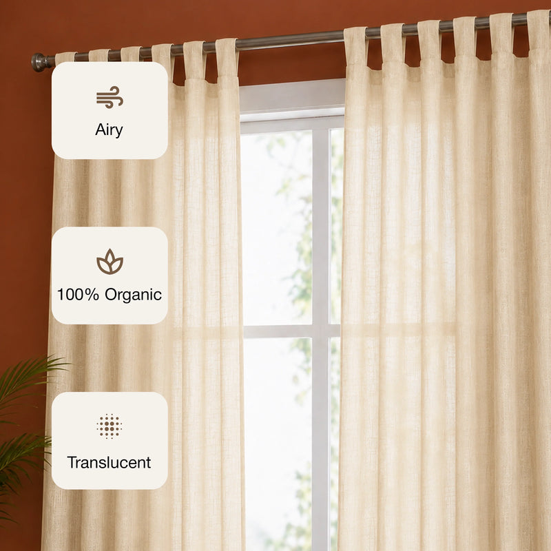 Fort Absolute - Beige Loop Sheer Curtain-3