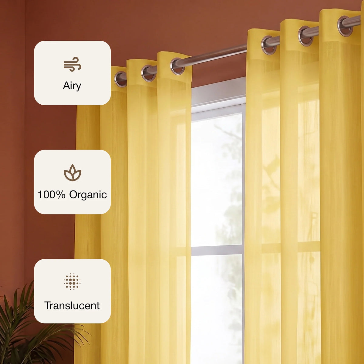 Fort Absolute - Yellow Sheer Curtain-2