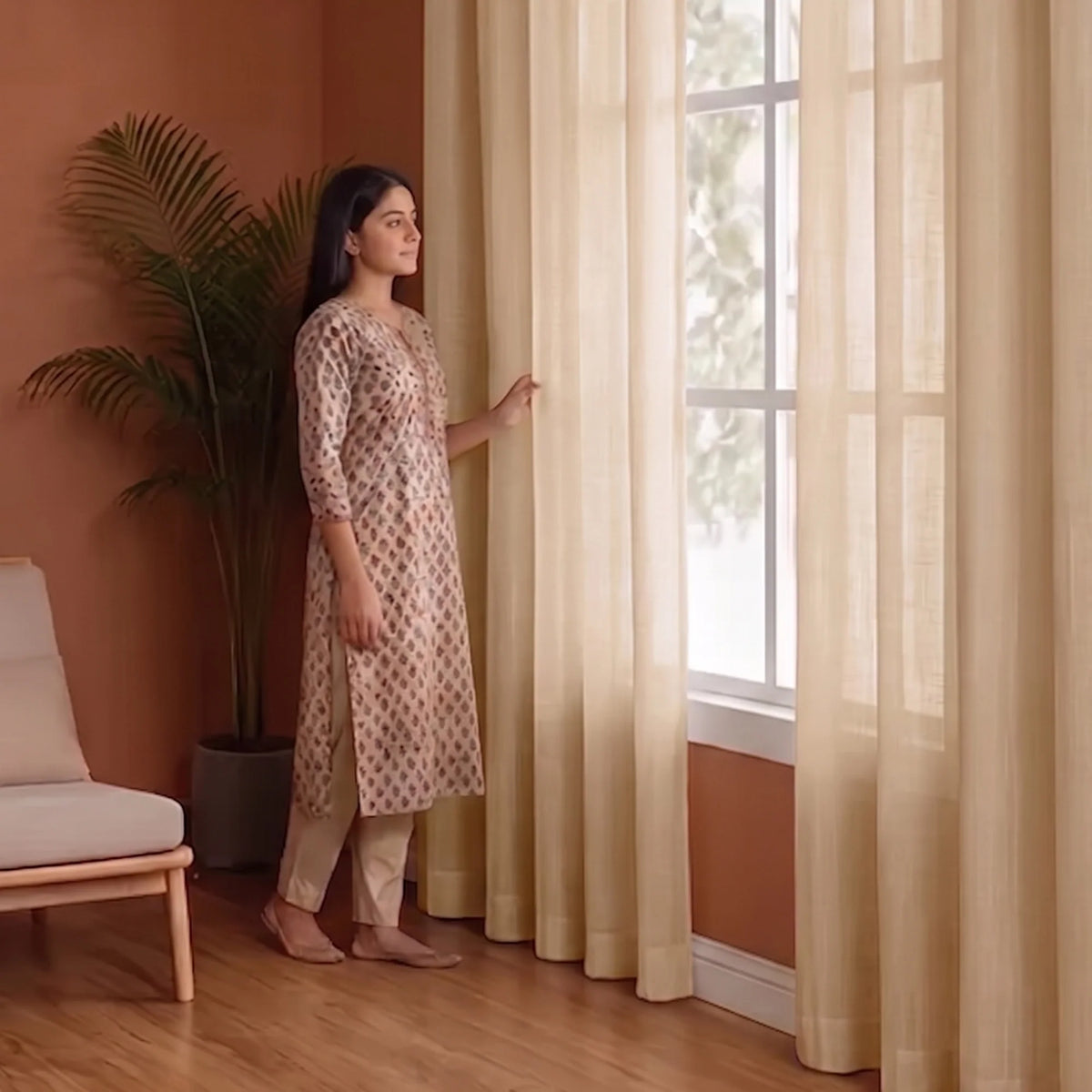 Fort Absolute - Beige Sheer Curtain-4