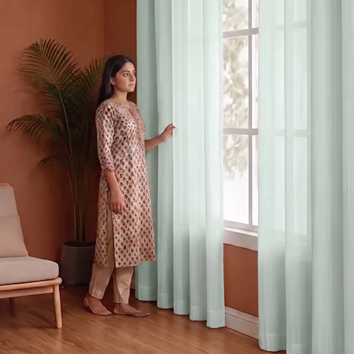 Fort Absolute - Silver Grey Sheer Curtain-4
