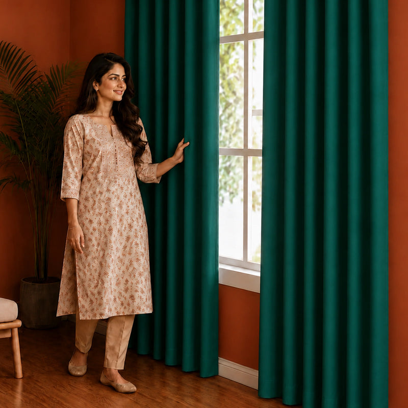 Fort Essential - Twist Tap Top Blackout Curtain (Rama Green)-4