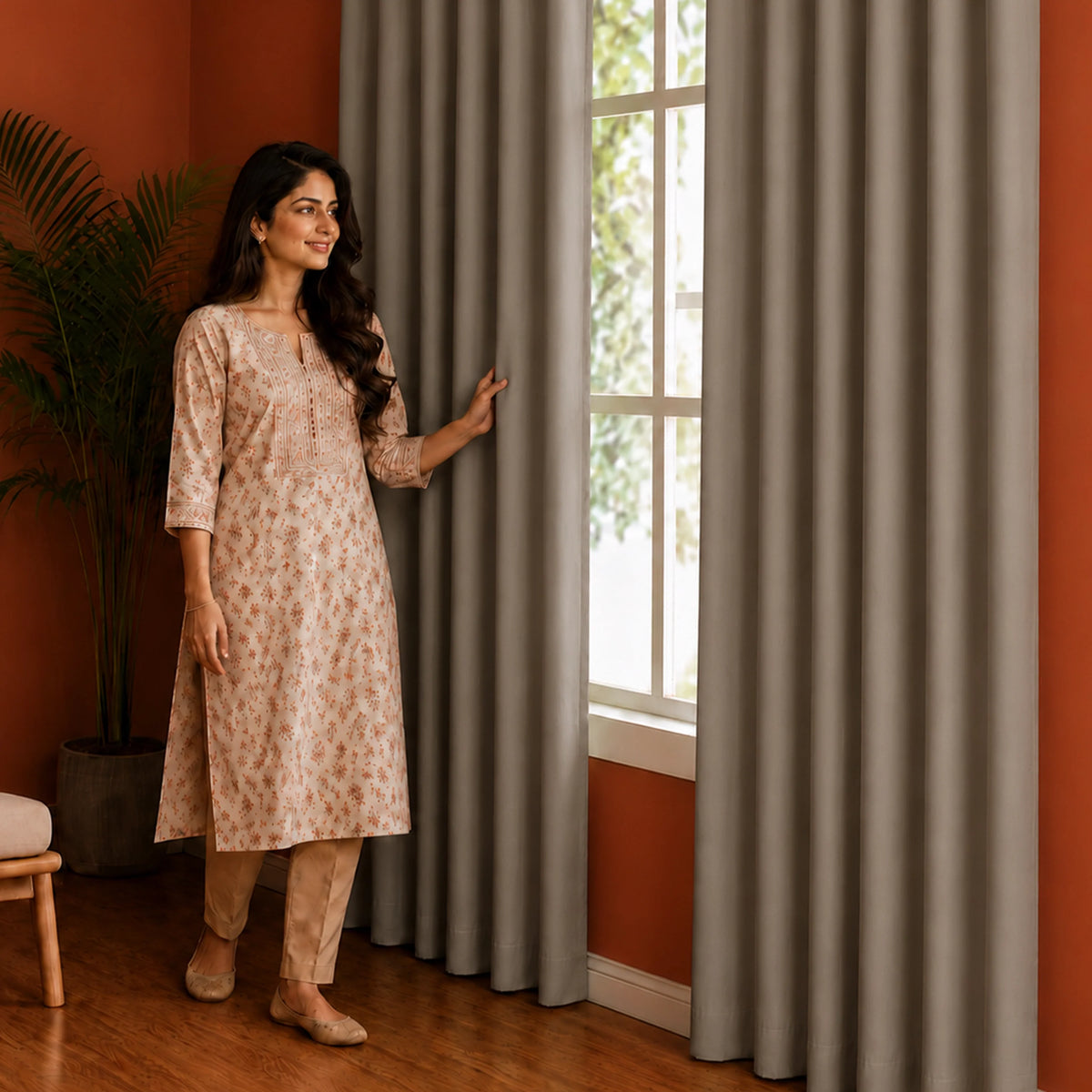 Fort Essential - Back Tab Blackout Curtain (English Grey)-4