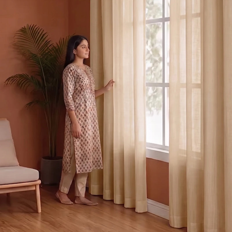 Fort Absolute - Beige Sheer Curtain-3