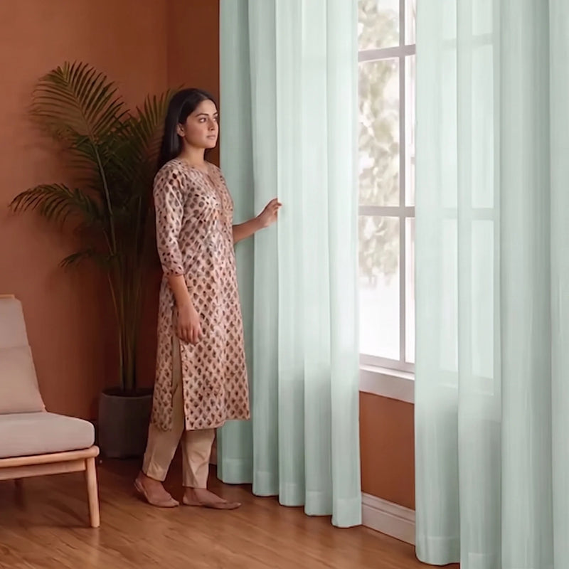 Fort Absolute - Silver Grey Loop Sheer Curtain-4