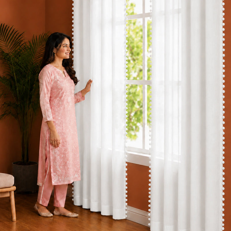 Fort Handpicked Breeze - White Sheer Curtain-4