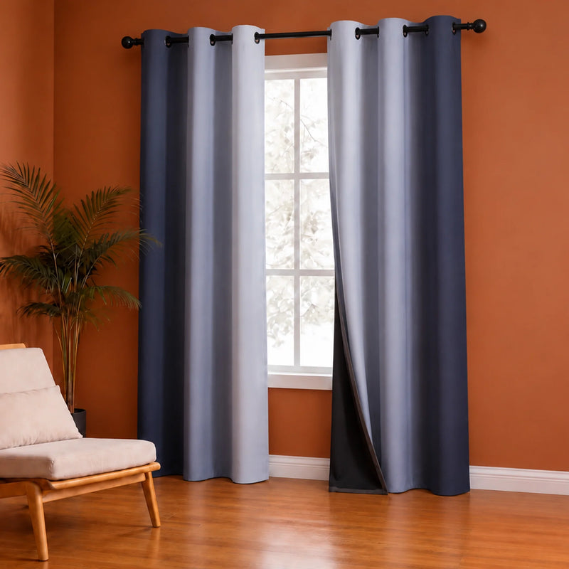 Blackout Ombre Curtain (Grey & Black)-4
