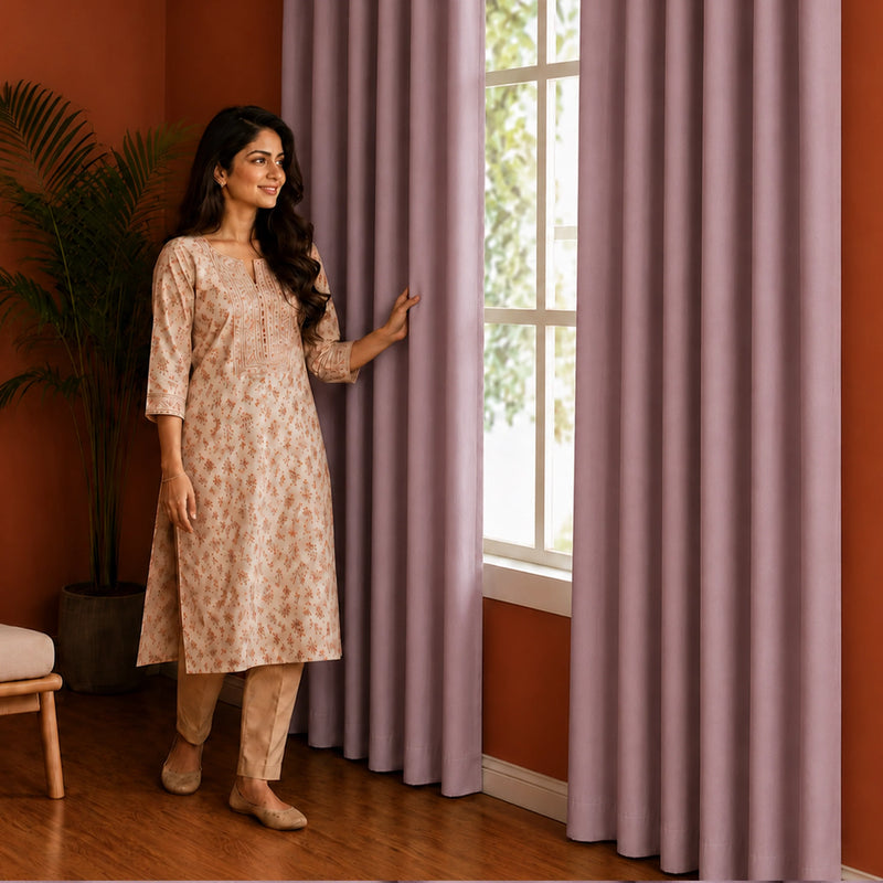 Fort Essential - Twist Tap Top Blackout Curtain (Lavender)-4
