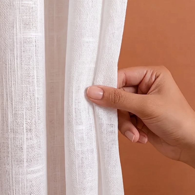 Fort Absolute - Twist Tab Top Sheer Curtain (White)-5
