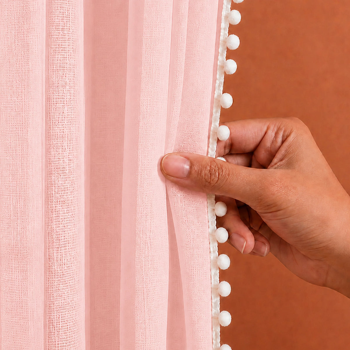 Fort Handpicked Breeze - Pink Sheer Curtain-5