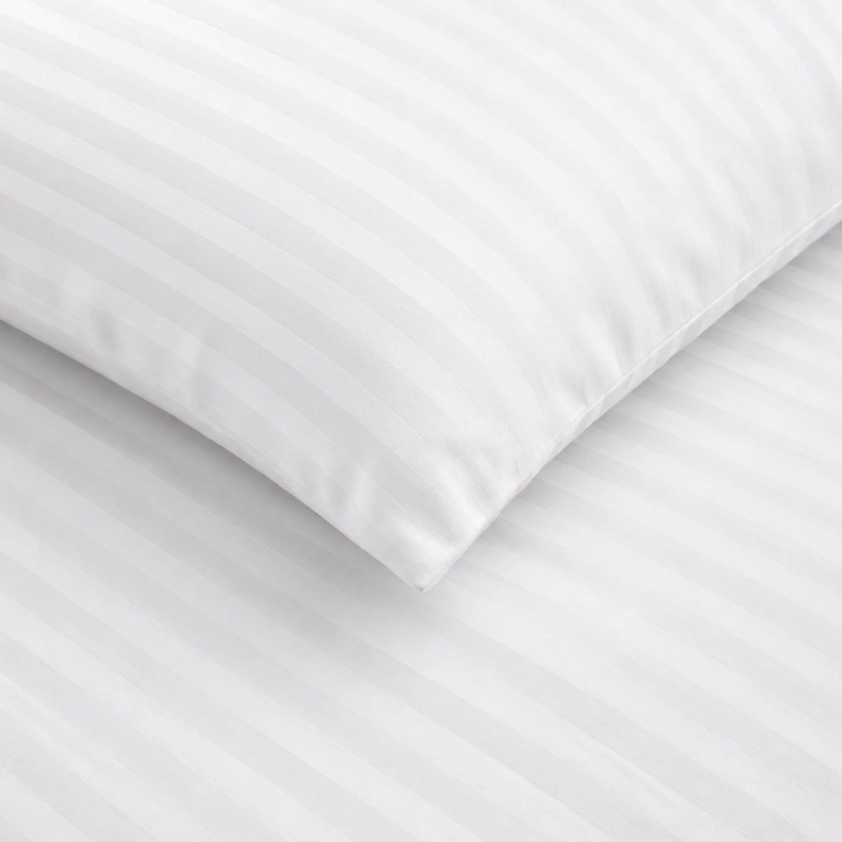 Breton Mellow - Satin Stripe Duvet Cover (White)-5