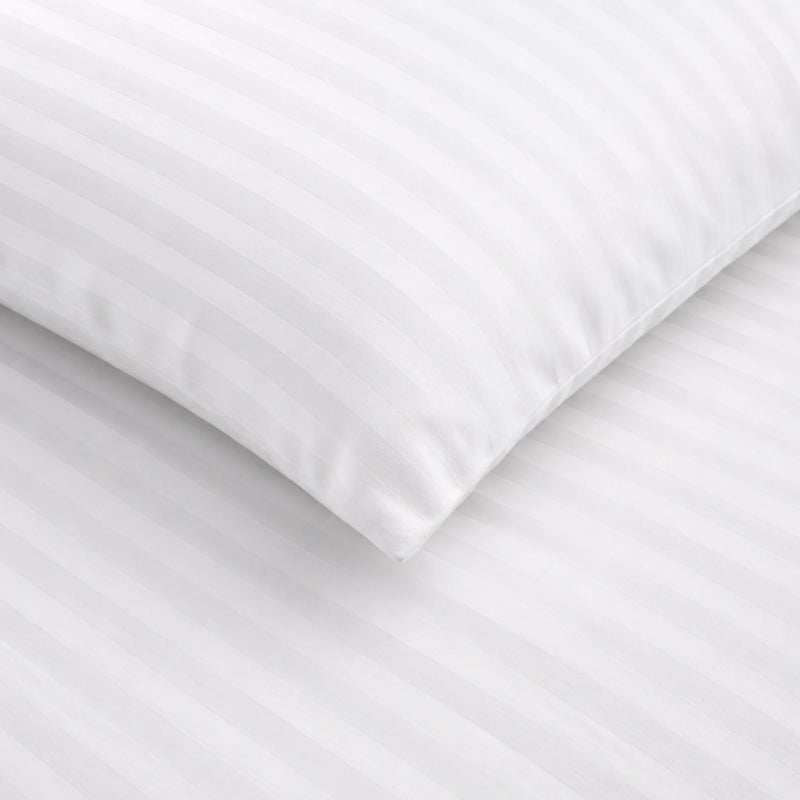 Breton Mellow - Satin Stripe Duvet Cover (White)-5