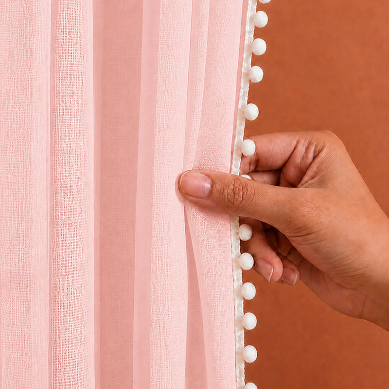 Fort Handpicked Breeze - Pink Sheer Curtain-5