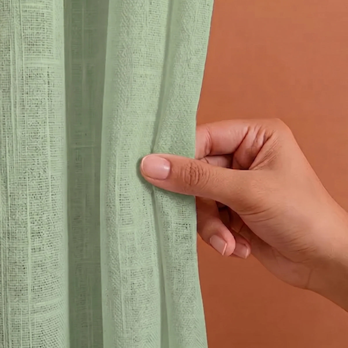Fort Absolute - Solid Sheer Curtain (Mint Green)-4