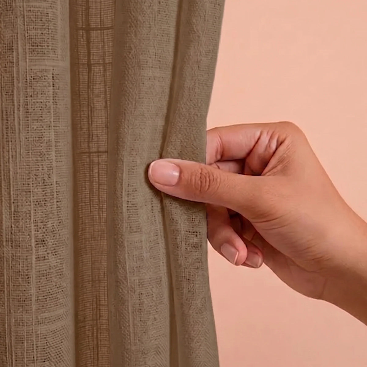 Fort Absolute - Dark Brown Loop Sheer Curtain-5