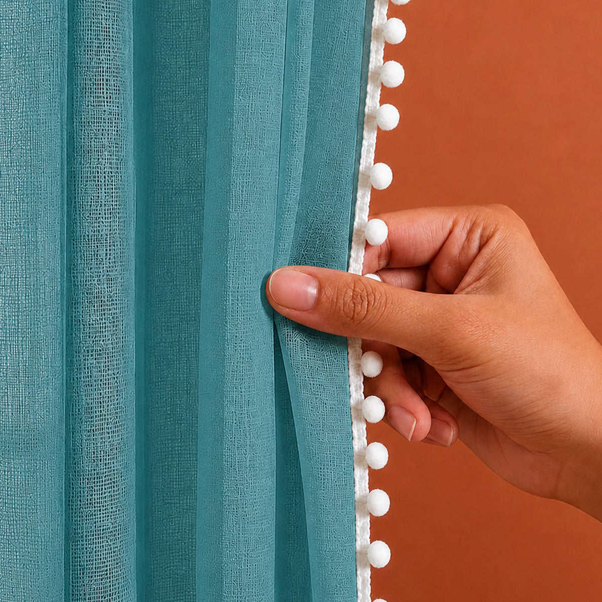 Fort Handpicked Breeze - Blue Sheer Curtain-5