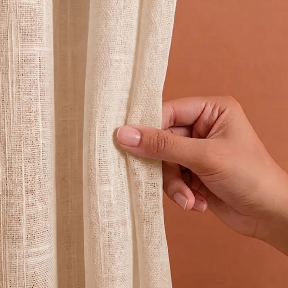 Fort Absolute - Beige Loop Sheer Curtain-5