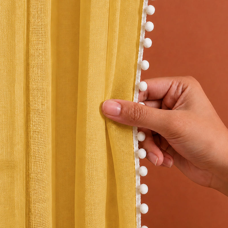 Fort Handpicked Breeze - Yellow Sheer Curtain-5