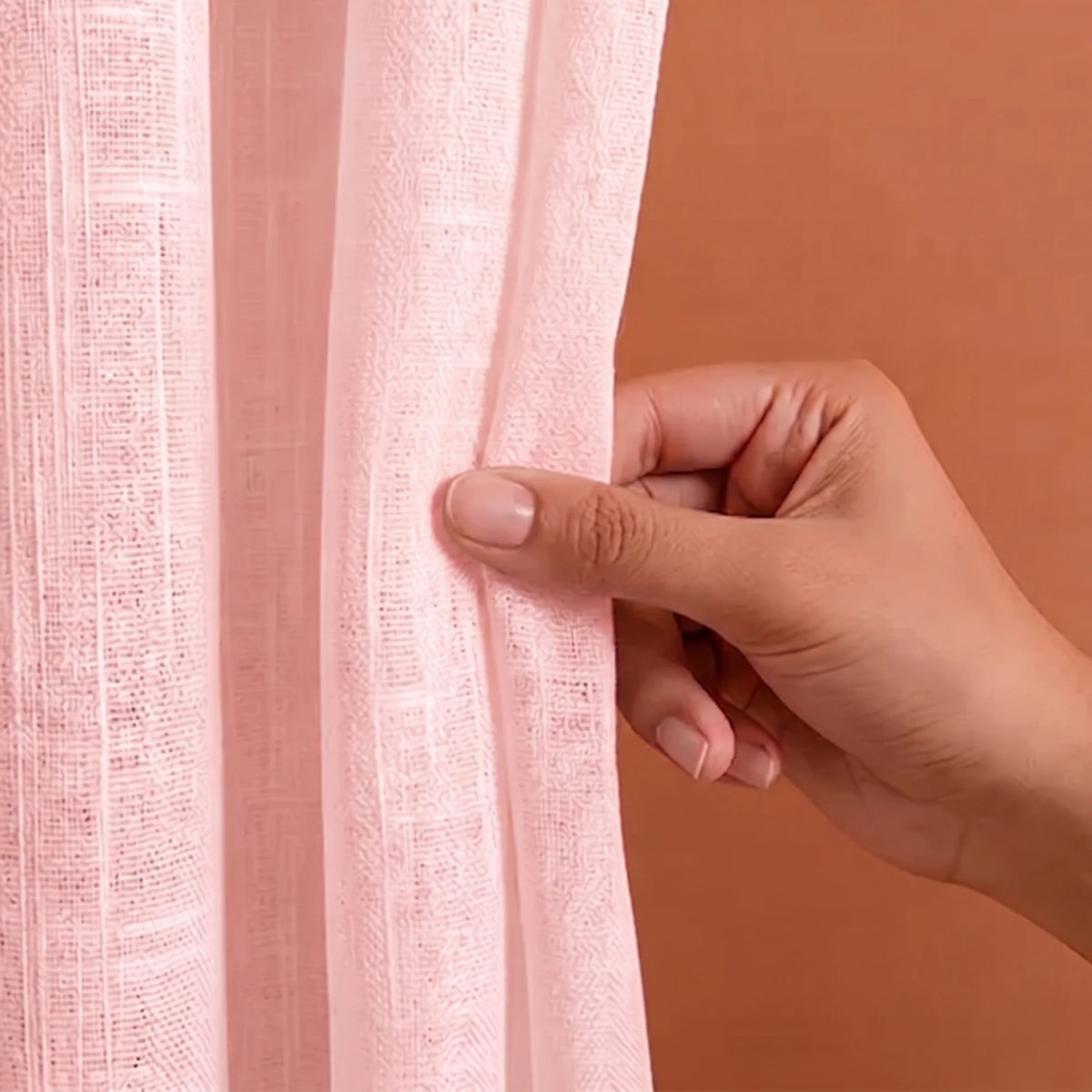 Fort Absolute - Pink Loop Sheer Curtain-5