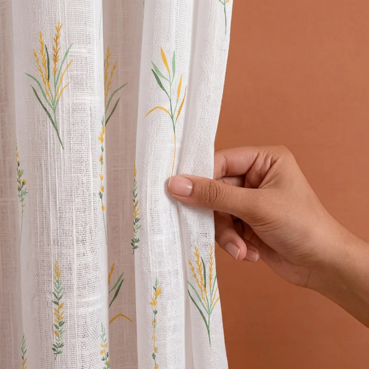 Imprimer Leafscape - Printed Rod Pocket Sheer Curtain-4
