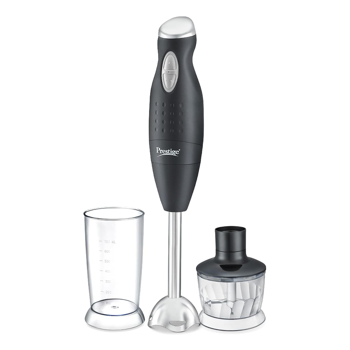 Prestige PHB 6.0 2 Speed Hand Blender with Blending Jar, Chopping, Whisking Attachment, 200 Watts