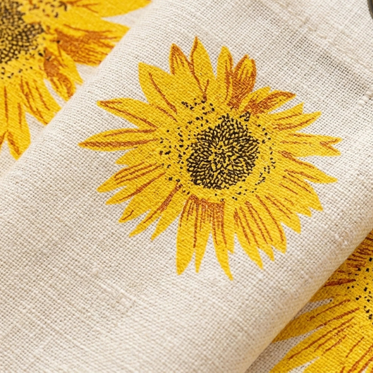Imprimer Blooming Sunflowers - Printed Rod Pocket Sheer Curtain-6