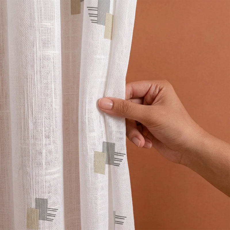 Imprimer Modern Mosaic - Sheer Curtain Rod Pocket-6