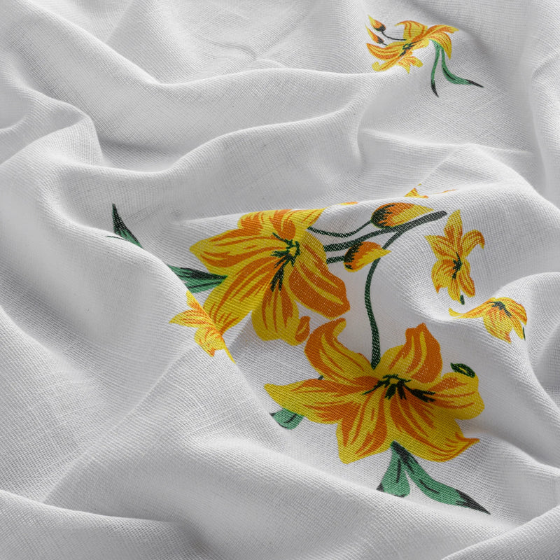 Imprimer Gleamflora - Flower Printed Eyelet Curtain (Yellow)-6