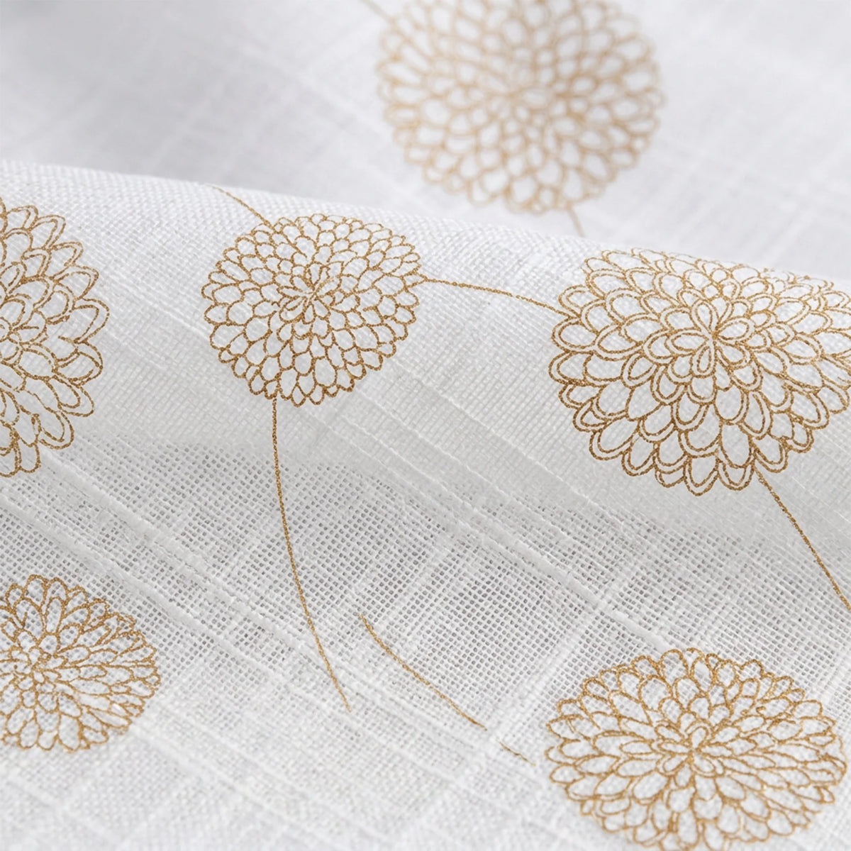Imprimer Gold Dandelions - Rod Pocket Printed Sheer Curtain-6