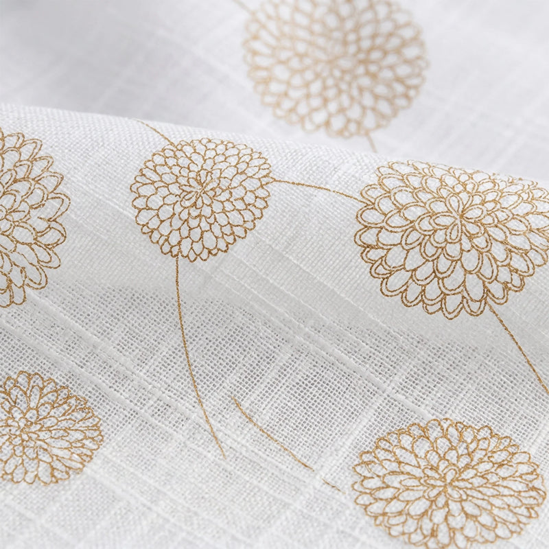 Imprimer Gold Dandelions - Rod Pocket Printed Sheer Curtain-6