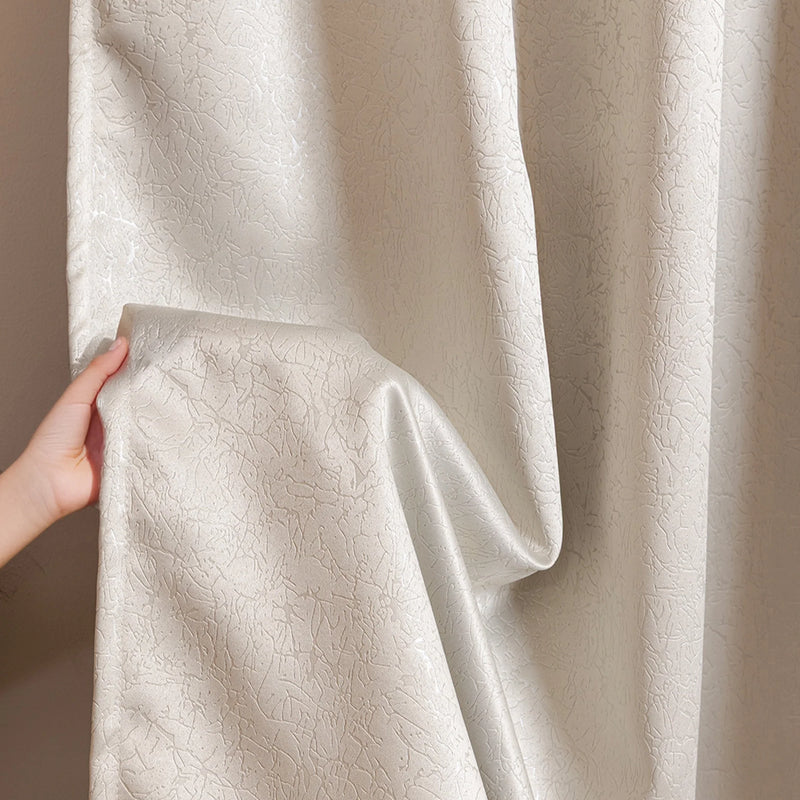 Fort Essential Abstract - Rod Pocket Black Backing Blackout Curtain (Off White)-6