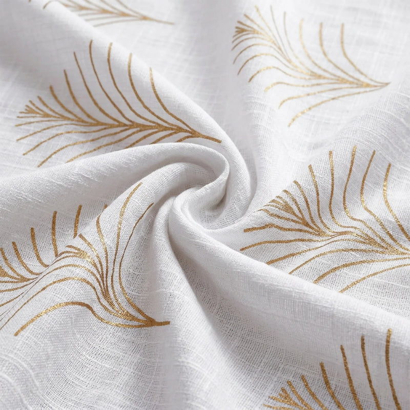 Imprimer Palmetto Plume - Gold Tree Printed Eyelet Sheer Curtain-6