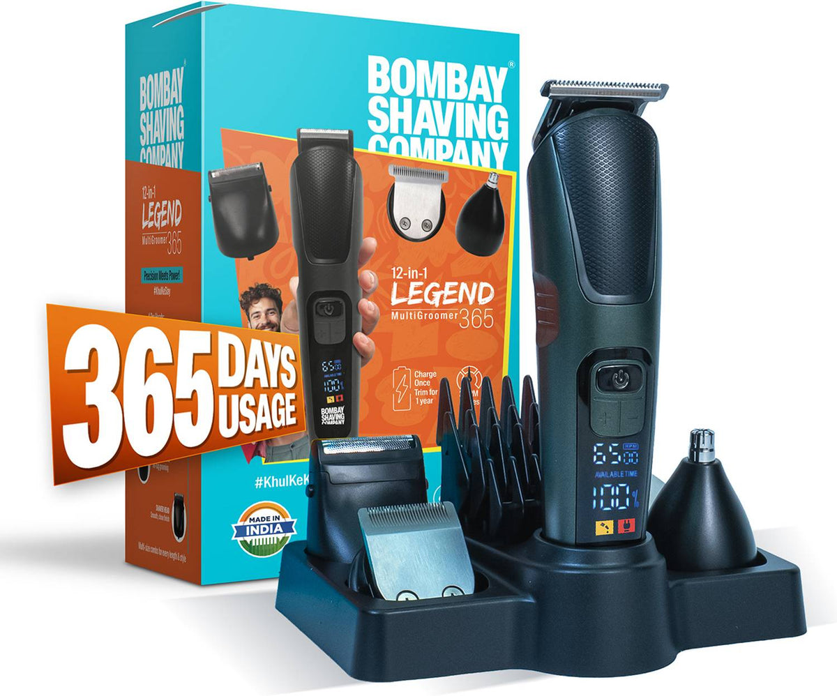 Bombay Shaving Company 12 in 1 Full Body Trimmer for Man Trimmer 300 min Runtime 12 Length Settings (Black)