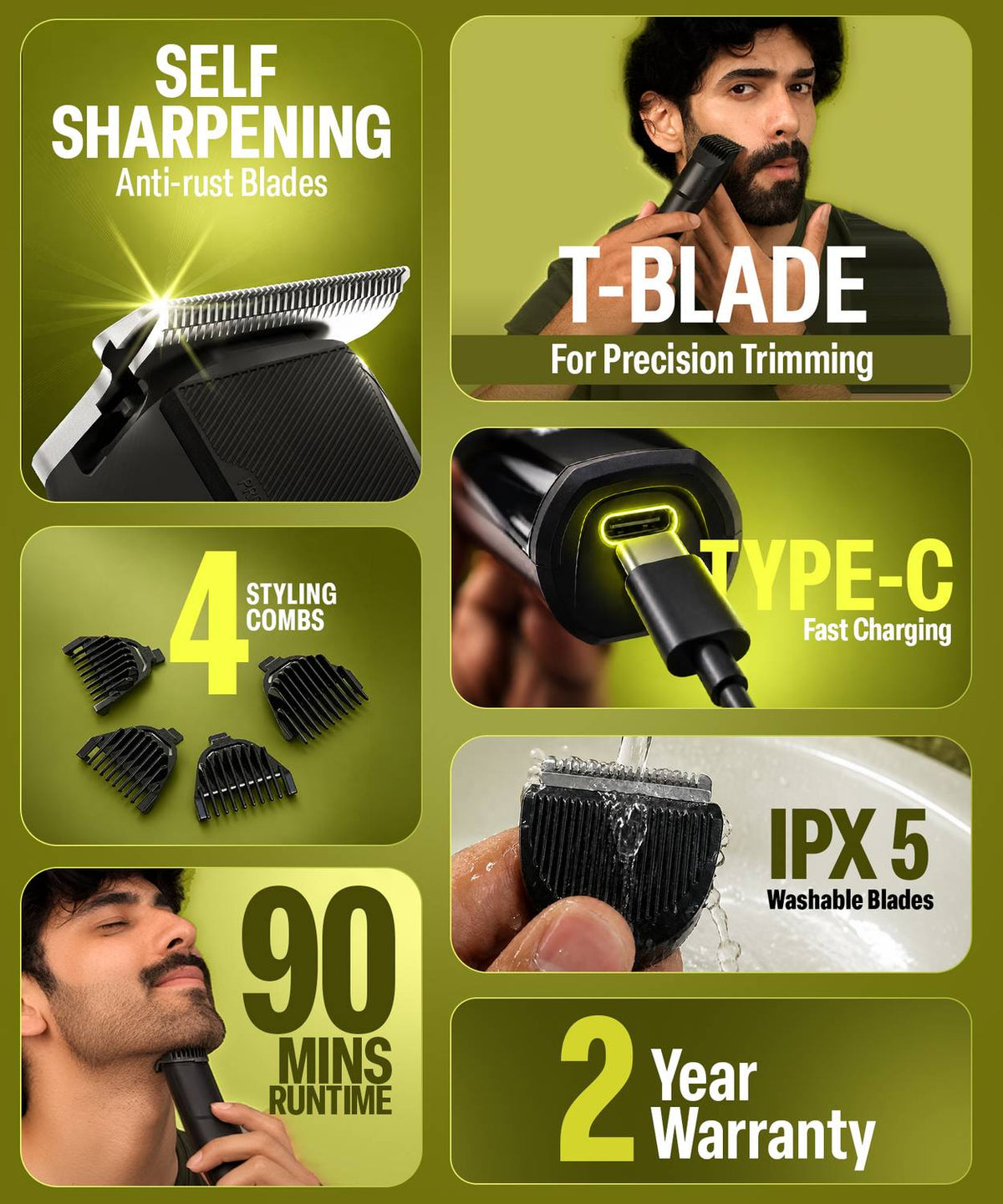 Bombay Shaving Company POWER PLAY NXT BEARD TRIMMER Trimmer 90 min Runtime 6 Length Settings (Multicolor)
