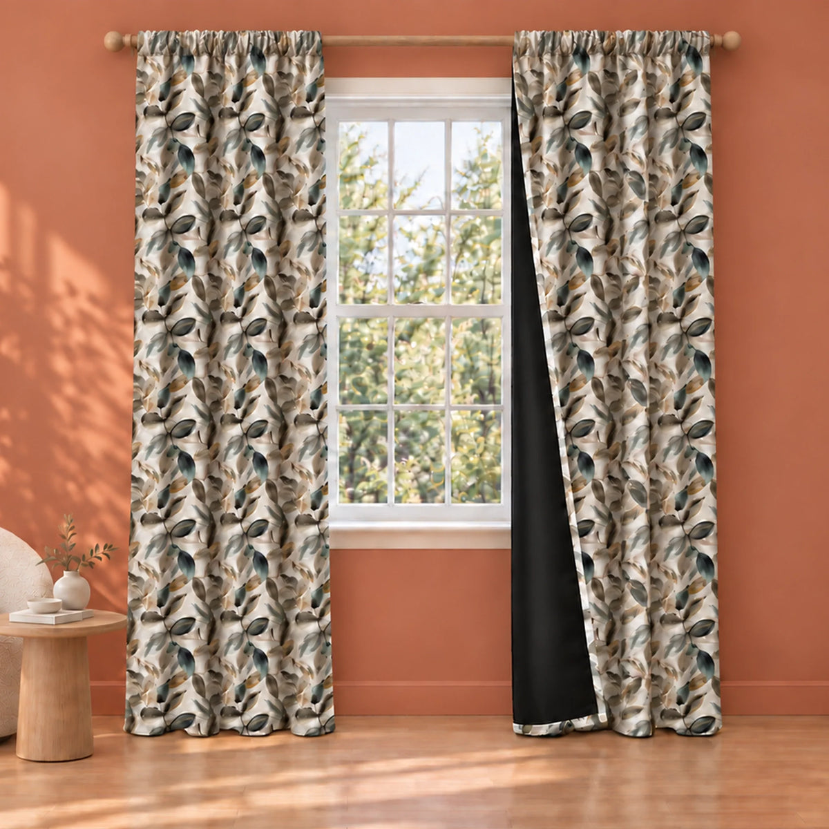 Imprimer Abstract - Digital Printed Blackout Curtain (Leaf Heaven)