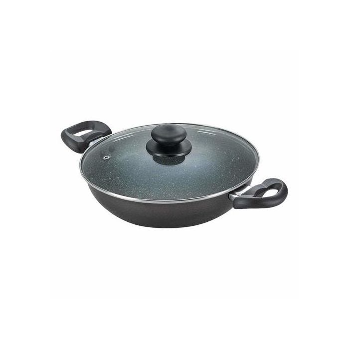 Prestige Aluminium Omega Deluxe Granite Kadhai, Black
