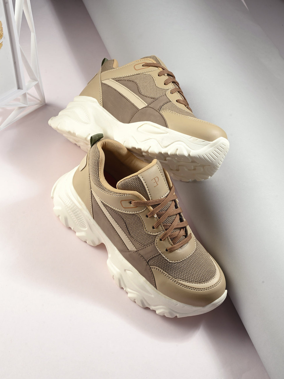 beige and brown lace-up sleek casual shoes mules with a buckle detail, offering a blend of style and all-day comfort.