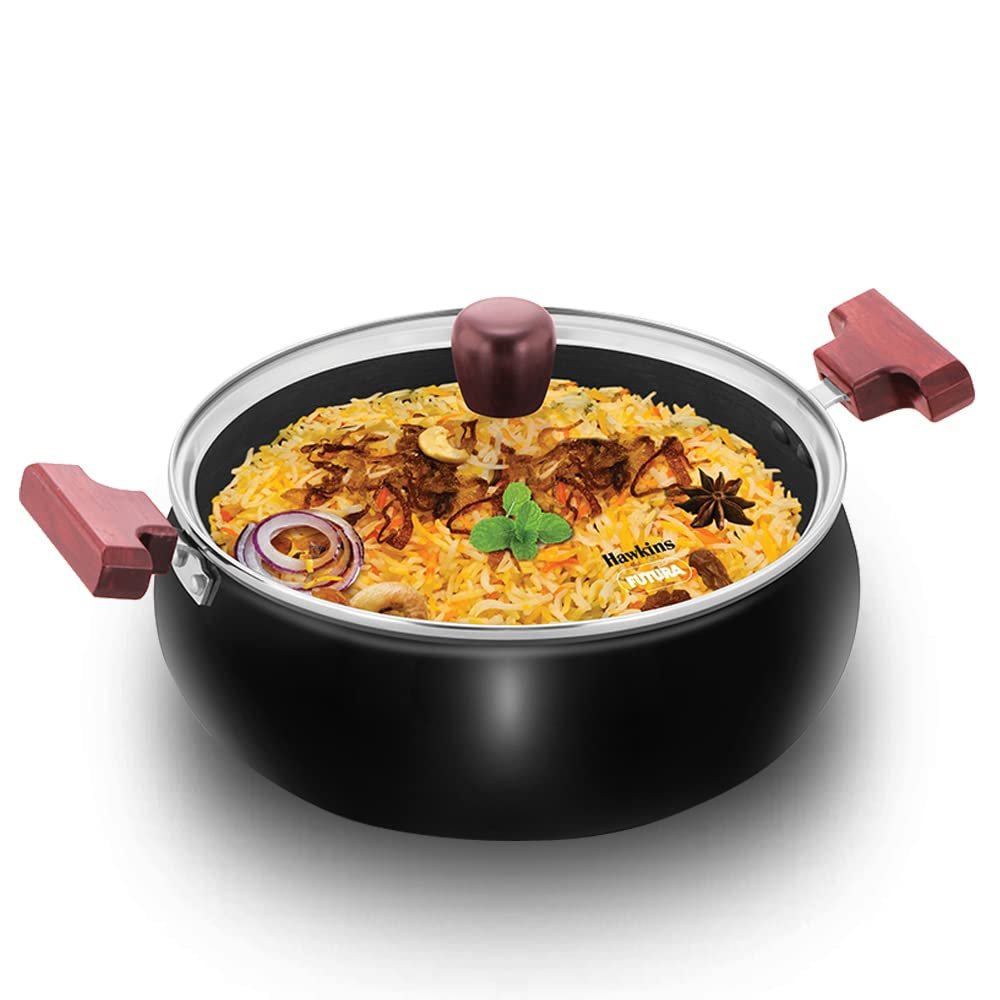 HAWKINS FUTURA COOK N SERVE HANDIS W/GLASS LID 5LTR