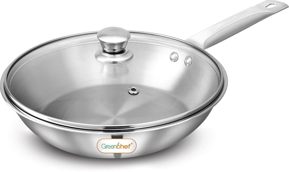 GREENCHEF TRIPLY COOKEARES FUSION FRYPAN 20CM WITH GLASS LID