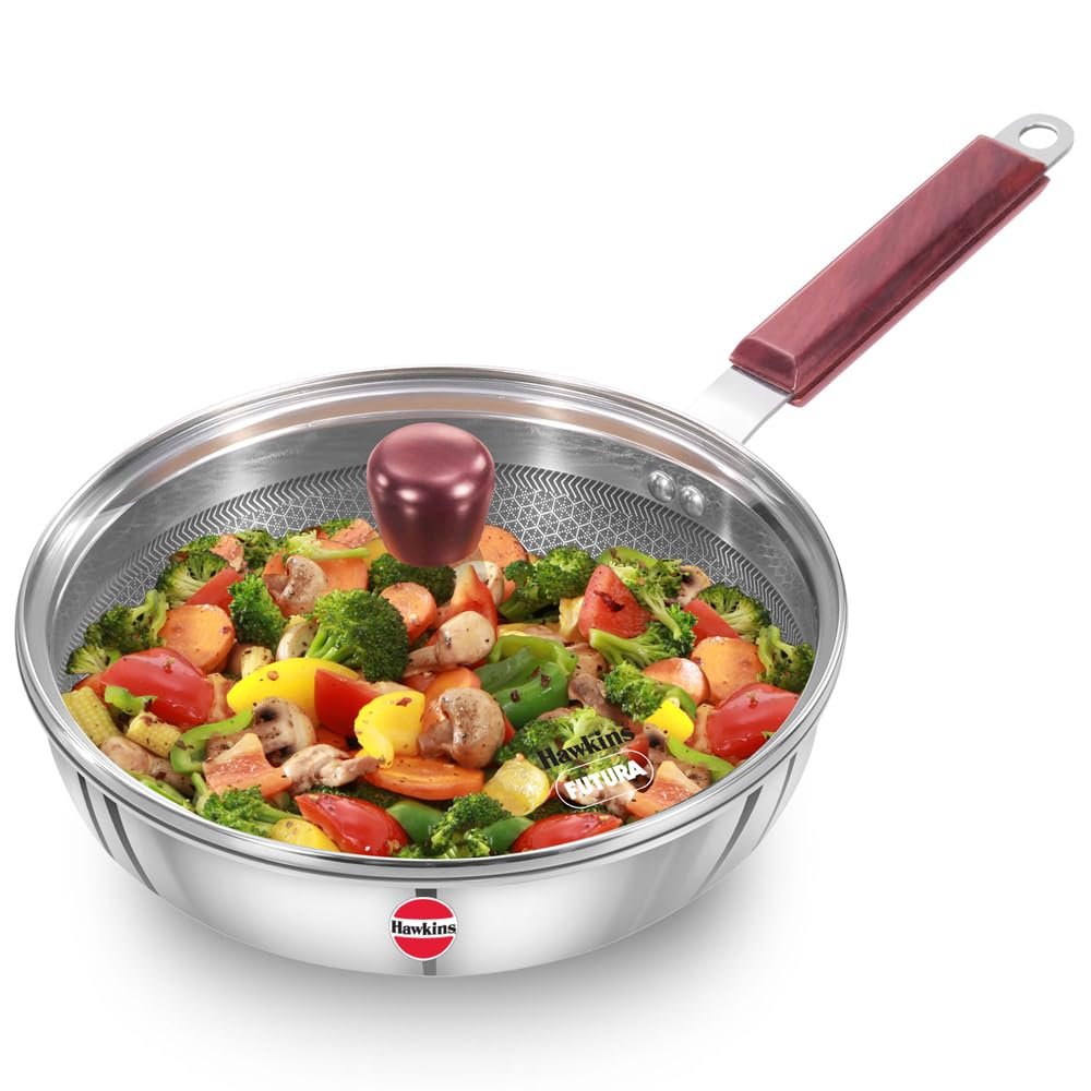 HAWKINS NON STICK FRYING PAN TRI-PLY SS W/L 22CM