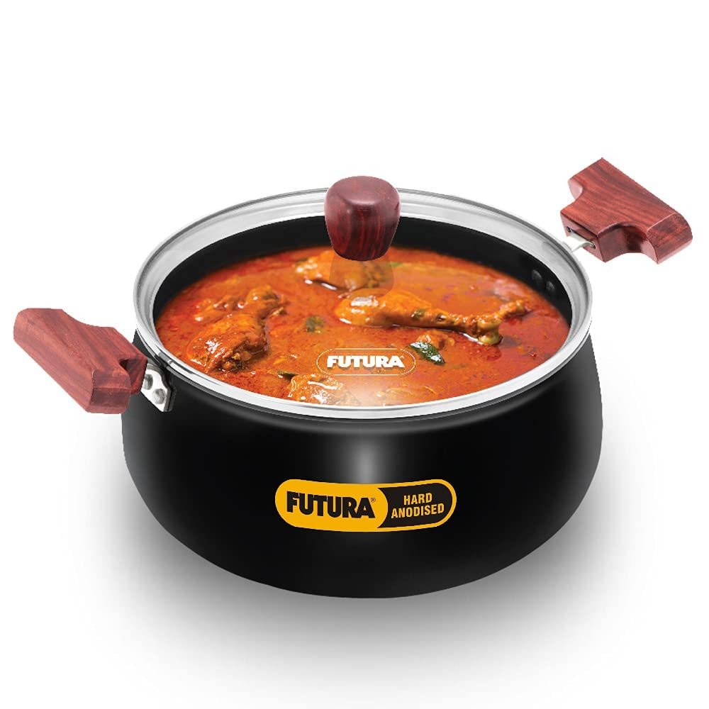 HAWKINS FUTURA COOK N SERVE HANDIS W/GLASS LID 4LTR