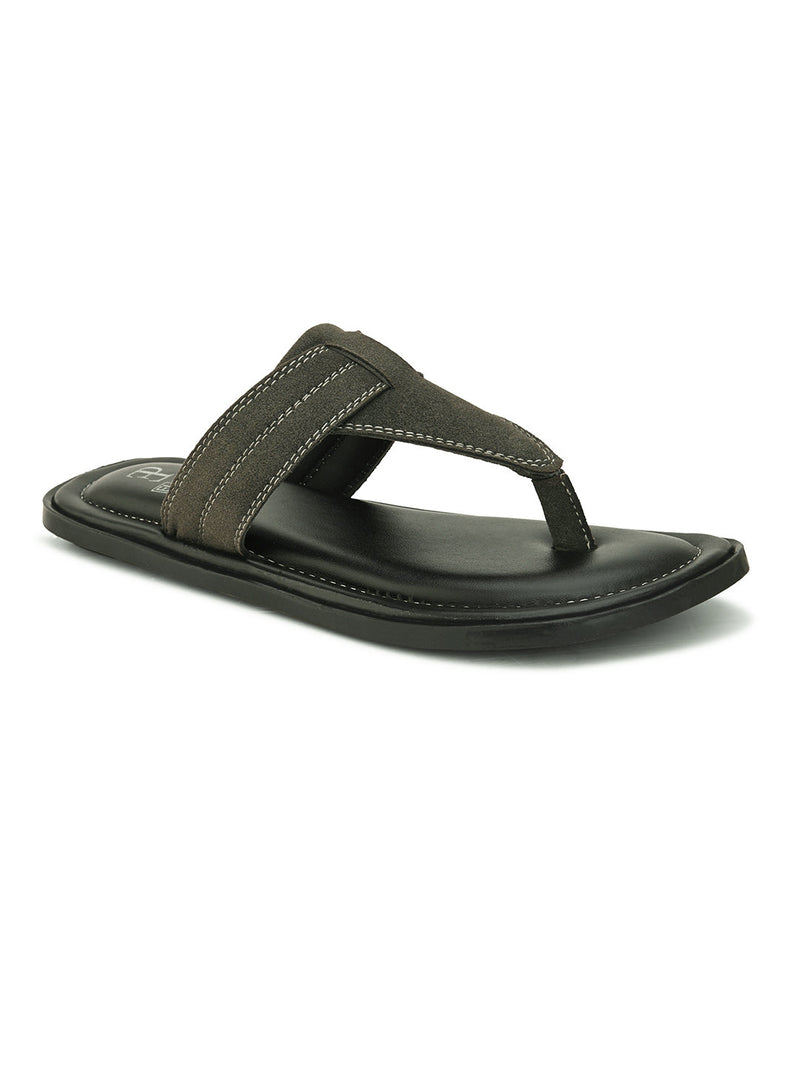Olive Men's casual flip-flop sandal with slip-on closure