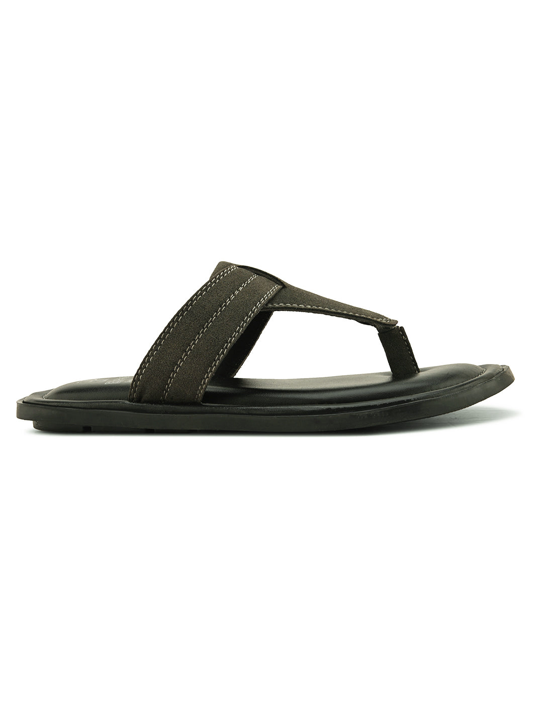 Olive Men's casual flip-flop sandal with slip-on closure