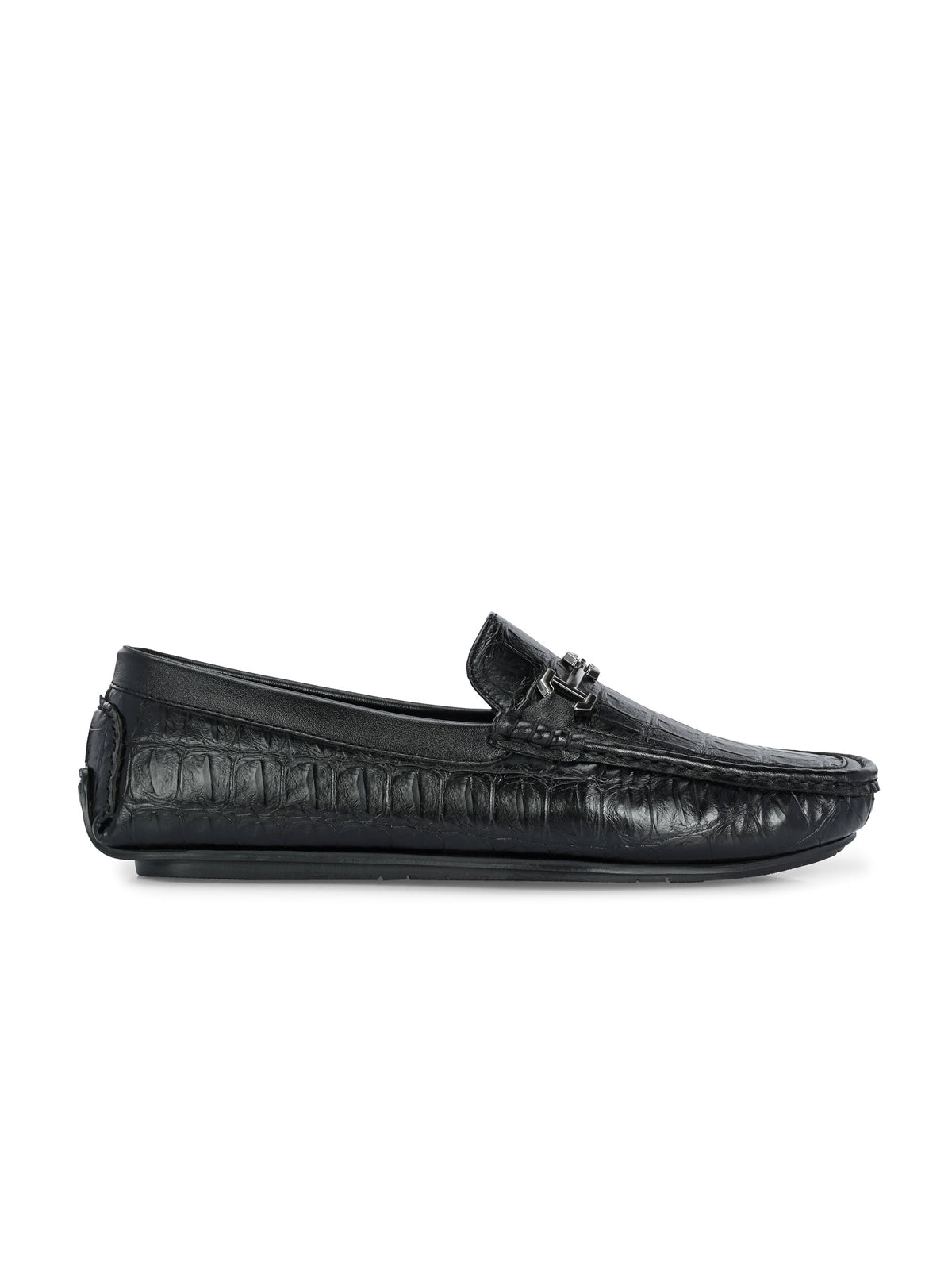 Sleek Black Casual Men Slip-On Loafer Shoes