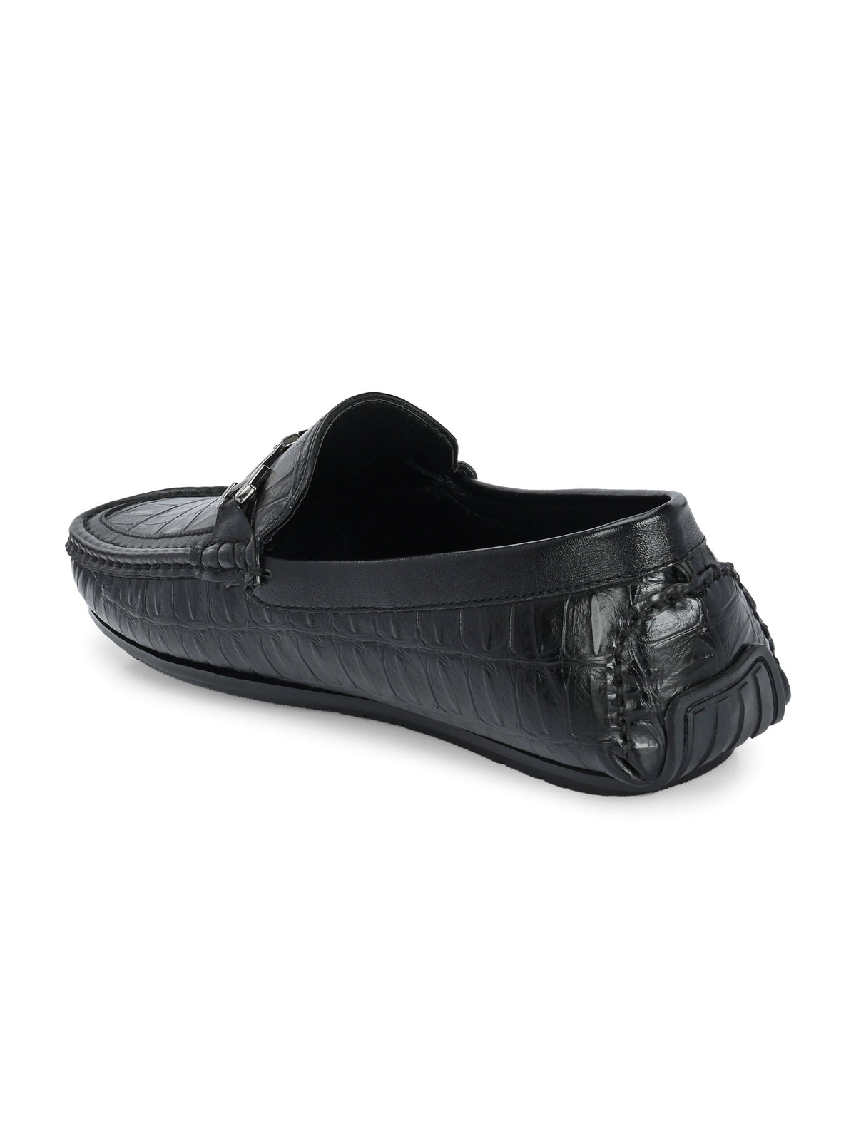 Sleek Black Casual Men Slip-On Loafer Shoes