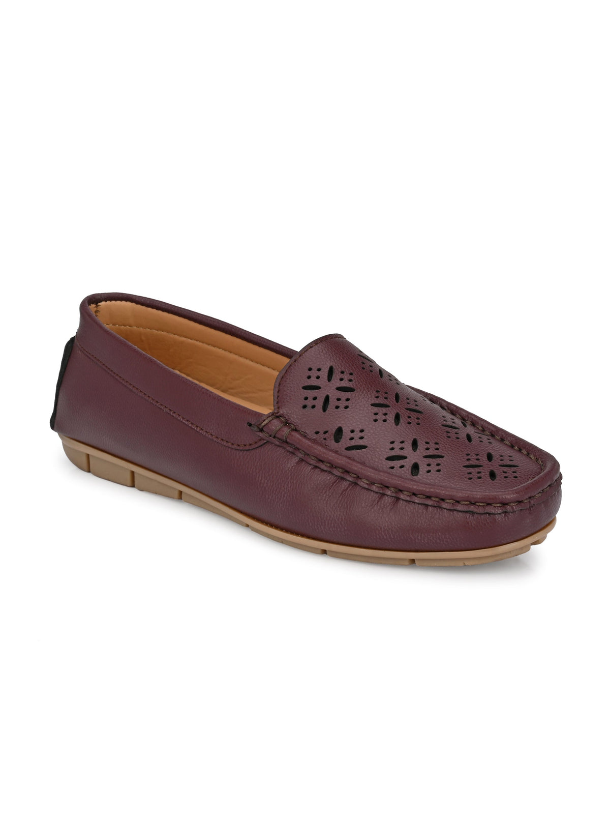 Maroon Casual Slip-On Moccasin For Women